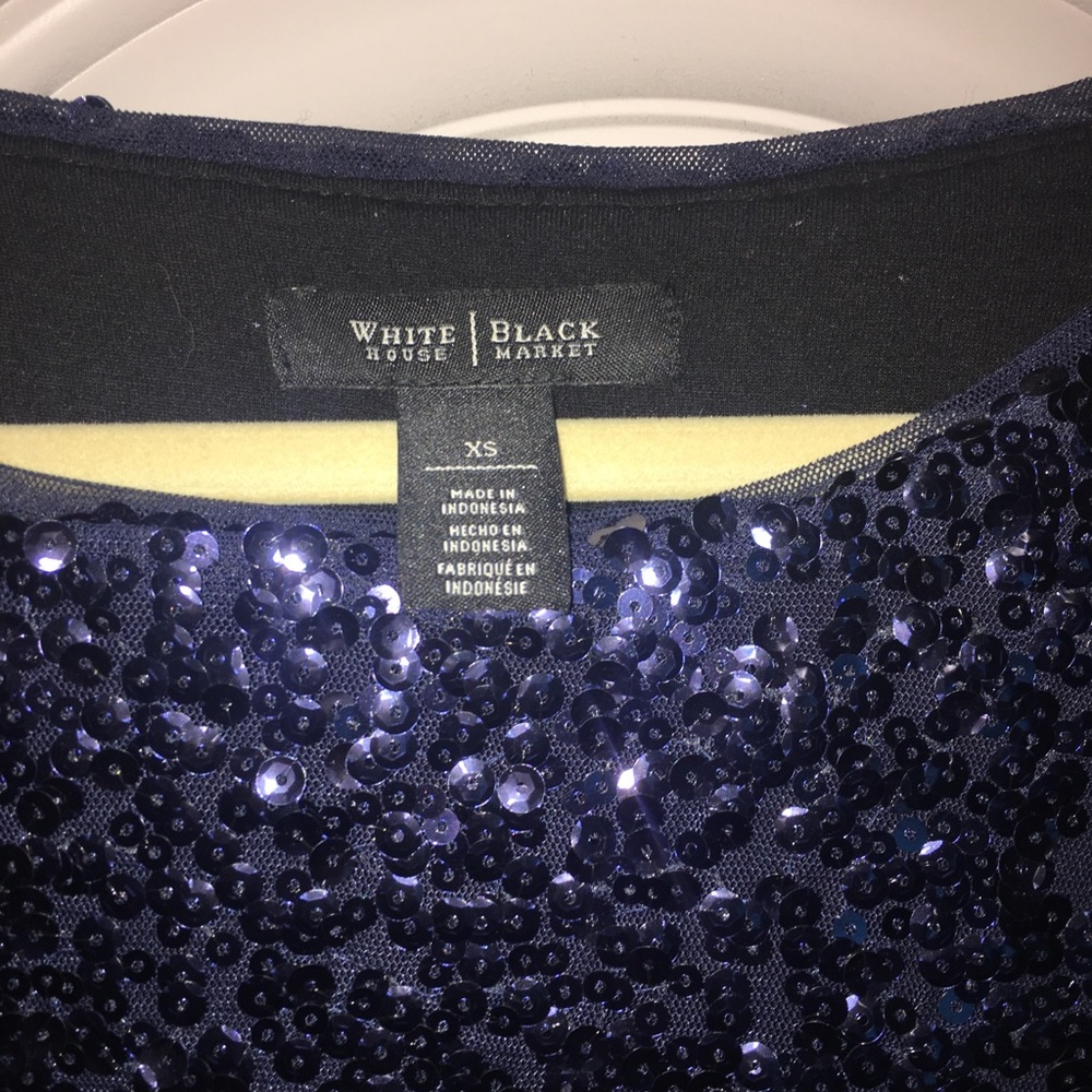 Navy sequence top. White House black market